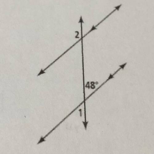Find the measures of angle 1 and 2 in the diagram