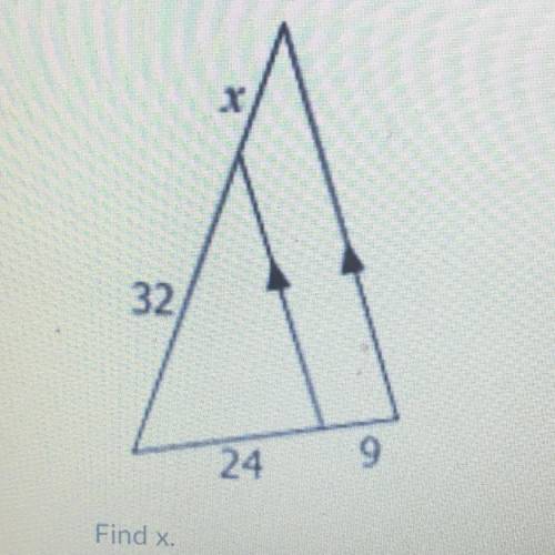 Find x. (photo above) A.) 10 B.) 12 C.) 9 D.) 20