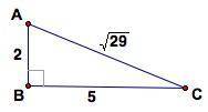 Determine the sine of ∠C. A)  2 29 29 B)  2 5 C)  5 29 29 D)  5 2 E)  29 2