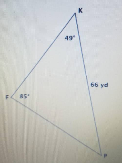 What is the length of the missing side FP? Round the answer to the nearest tenth please.