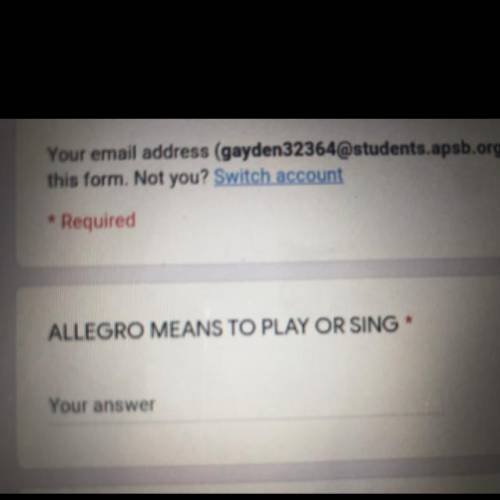 Allegro means to play or sing