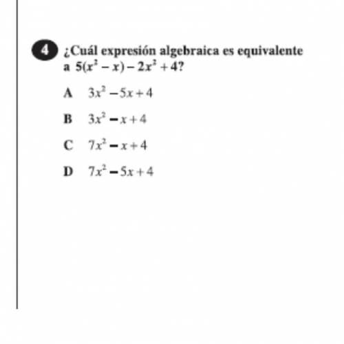 Cual es la expresión algebraica?