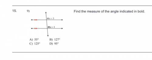 Find the measure of the angle indicated in bold. please include explanation.