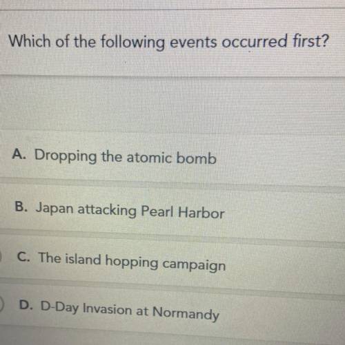 Which of the following events occurred first?