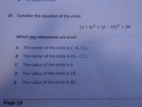 Which two statements are true? Choices and equation are attached.