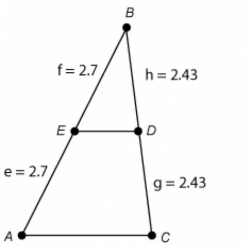 In ΔABC, AC = 4. What is the value of ED? 1 4 2 8