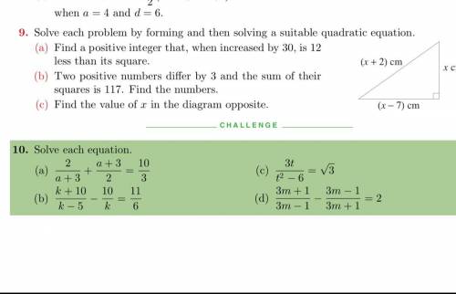 Hello I don’t understand question 9 a and b. Please show working out. Thanks