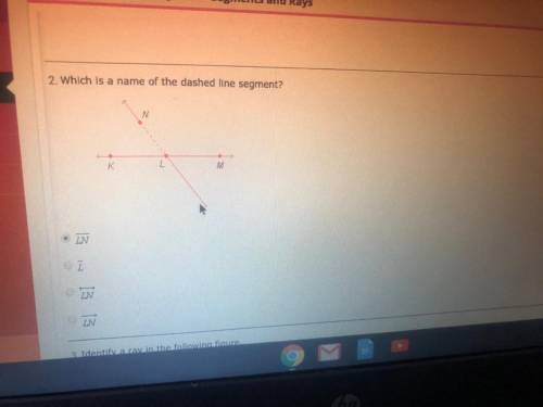 2. Which is a name of the dashed line segment?