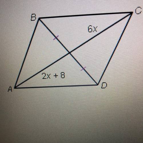 Find the value of x for which ABCD must be a. parallelogram.