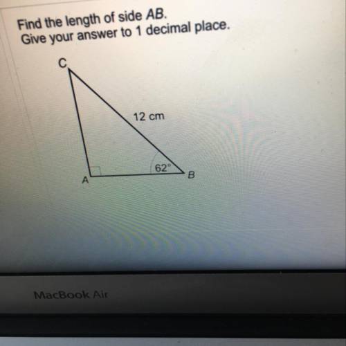Find length of side a B give your answer to one decimal place