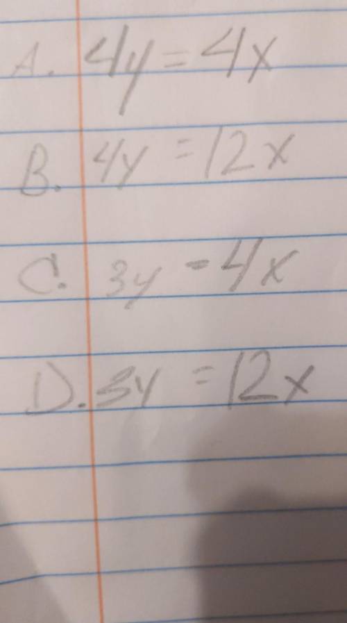 Which equation has a constant of proportionality equal to 4?