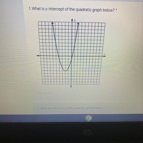 1. What is y-intercept of the quadratic graph below?
