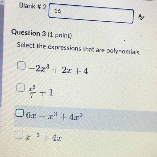 Select the expressions that are polynomials.