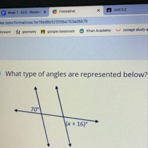 What types of angles are represented ?