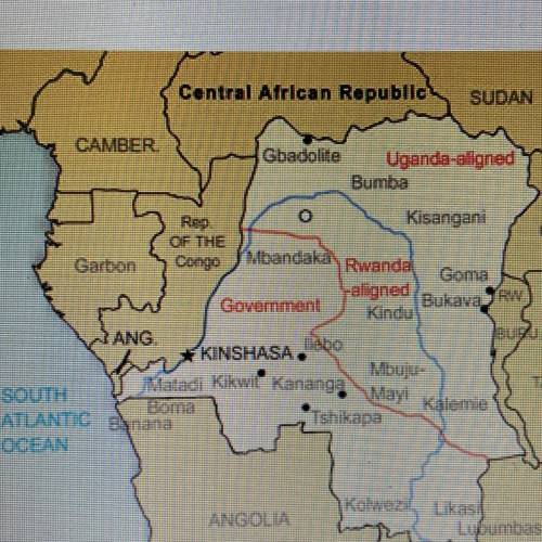 According to this map, in 2008 who controlled the Congolese city of Gbadolite on the country's north