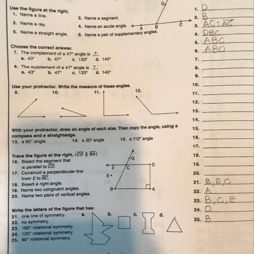 Someone help with questions 1-25. photos are shown.
