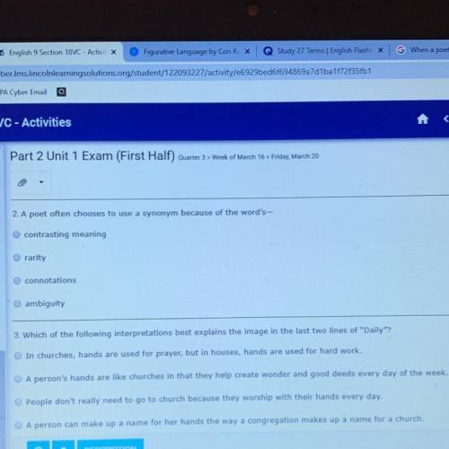 English homework 2 questions
