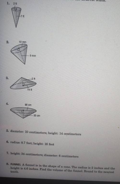What is the volume of each cone