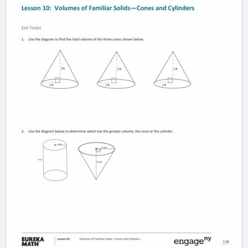 Lesson 10: Volumes of Familiar Solids—Cones and Cylinders