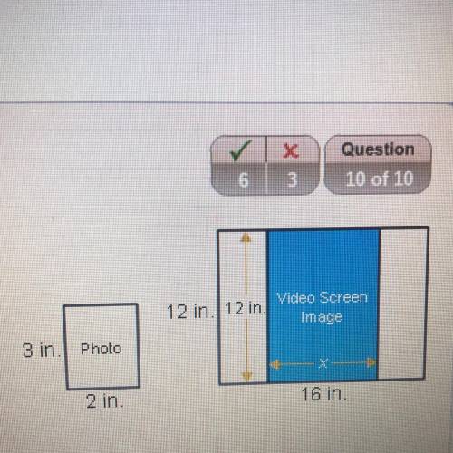 A video screen is 16 in. Tall. What is the width of the largest complete image possible for a photog