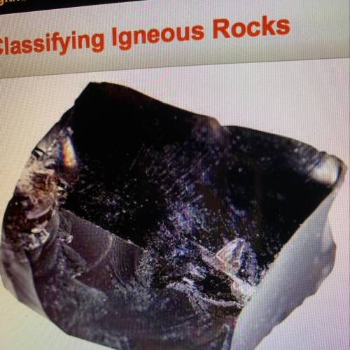 Which characteristics describe this rock sample? Check all that apply. evidence of rapid cooling evi