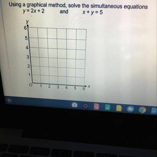 Using a graphical method, solve the simultaneous equations y = 2x + 2 and x + y = 5