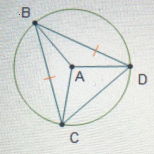 Triangle BDC is isosceles. Which angle is congruent to BAD? A) BCD B) CAB C) DBC D) ACD
