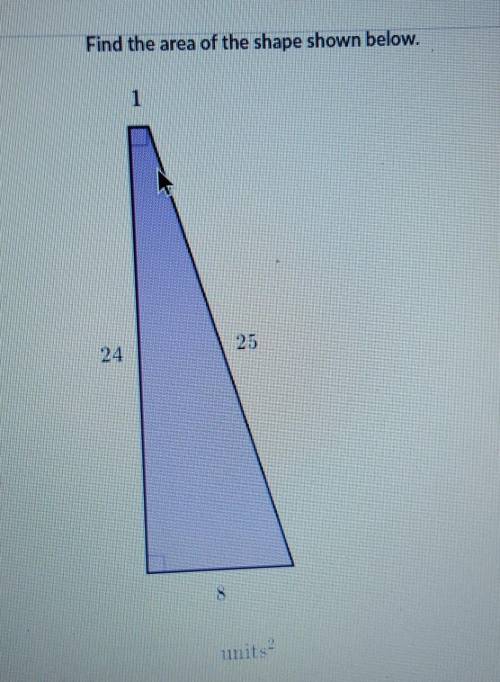 Find the area of the shape