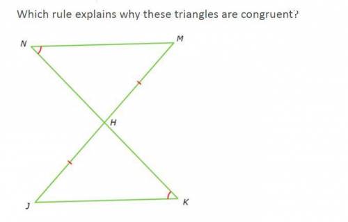 Which rule explains why these triangles are congruent? A. SAS B. SSS C. HL. D. Thse triangles can no