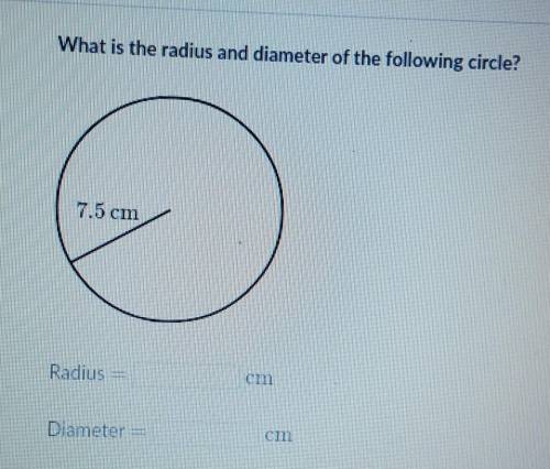 Help please what us radius and diameter