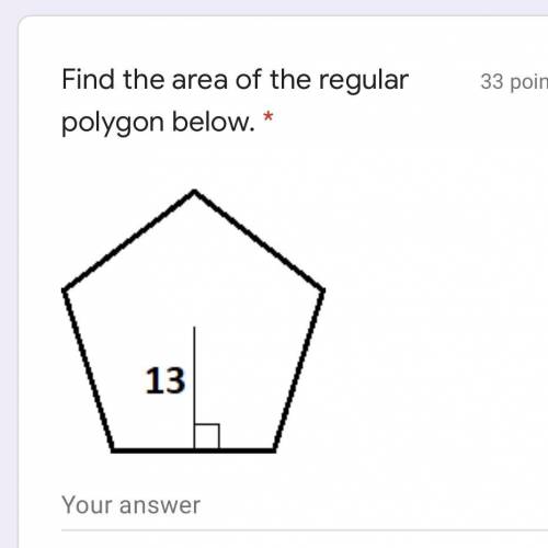 Find the area of the regular polygon below.