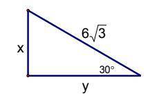I'll give you more points here is what I need. Find the values of x and y in the right triangle post