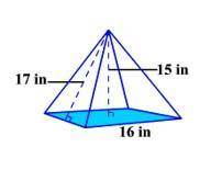 )(No Answer choices so you have to do the math)()What is the volume of this square pyramid?