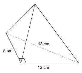 If the volume of this pyramid is 80 cm3, what is its height? a 2.7 cm b 4 cm c 8 cm d 13 cm