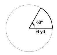 Find the area of the indicated sector. (the bolded section) A) 12π yd2  B) 6π yd2  C) 36π yd2  D) 34