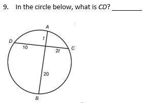In the circle below, what is CD? ________