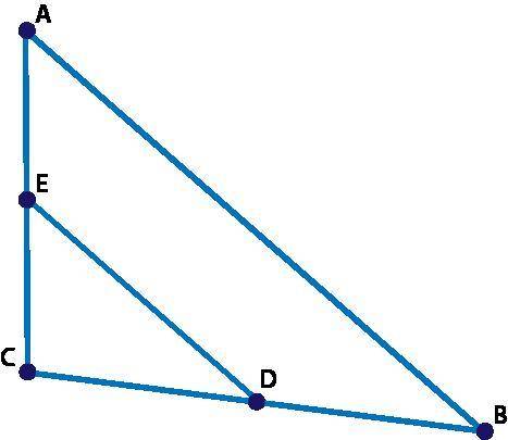 If a translation maps ∠D onto ∠B, which of the following statements is true? triangle CAB, point E i