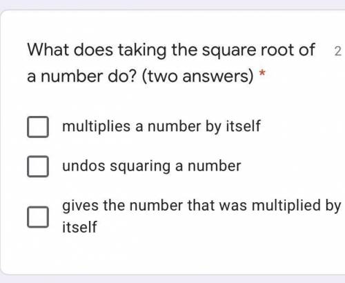 What does taking the square root of a number do? (two answers)
