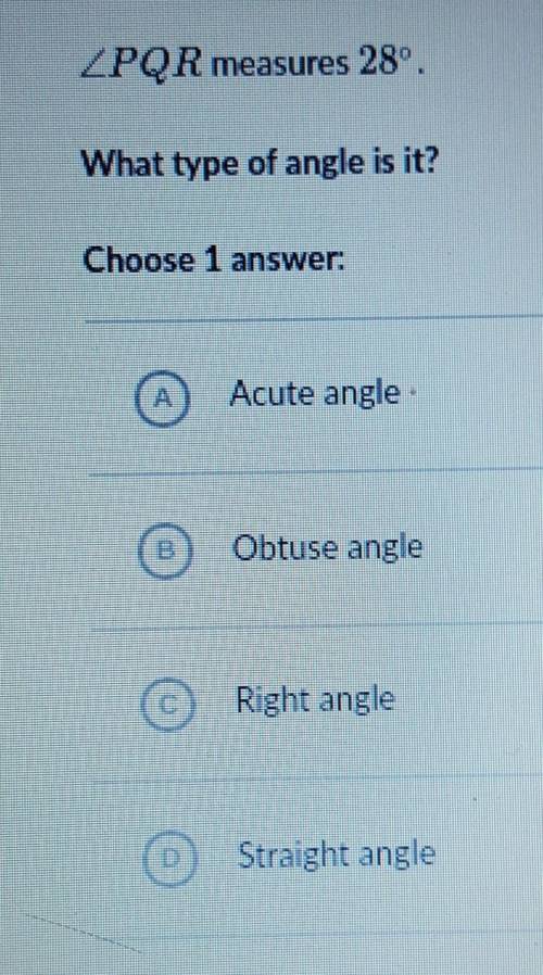 What type of angle is it ??