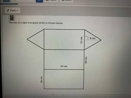 PLEASE HELP MEEH The net of the triangular prism is shown below What is the surface area of the righ