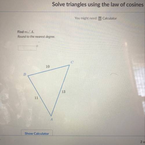 Please help using law of cosines!