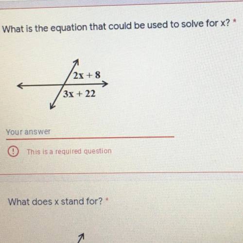 What is the equation that could be used to solve for x?