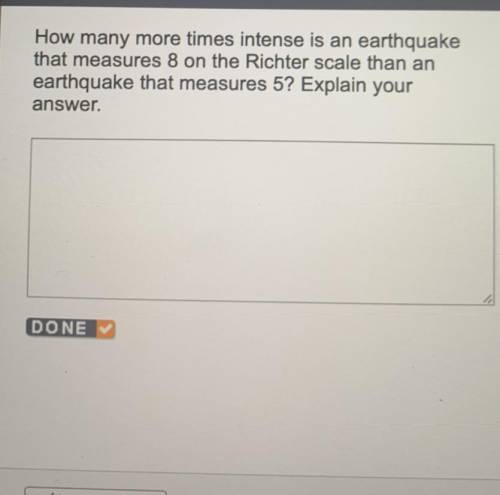 How many more times intense is an earthquake that measures 8 on the richter scale than an earthquake