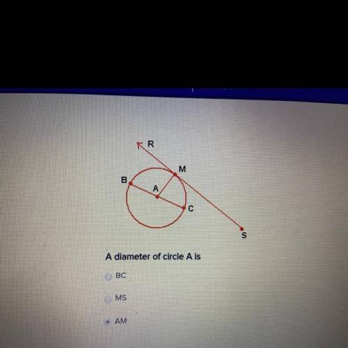 A diameter of circle A is