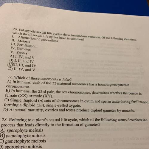 I need help with question number twenty seven