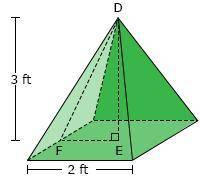 Robert is building a right square pyramid for a project competition as shown below. Point E is at th