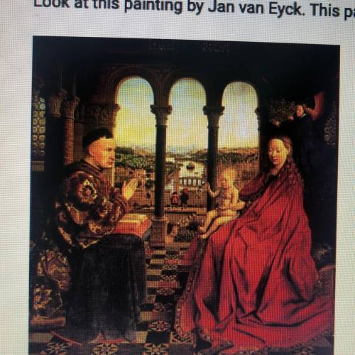Look at this painting by Jan van Eyck. This painting demonstrates the use of: