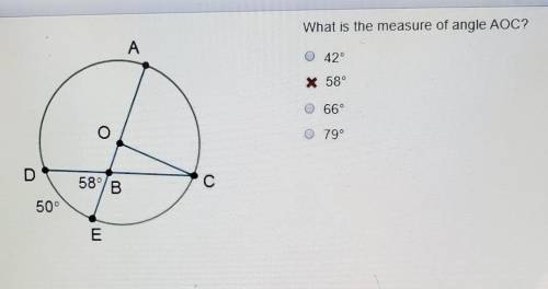 What is the measure of angle AOC