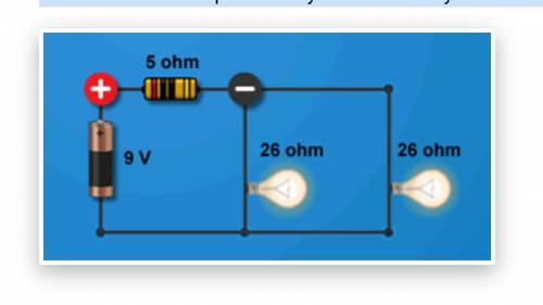 The circuit below is powered by a 9-volt battery. What is the voltage measured by the voltmeter? A.