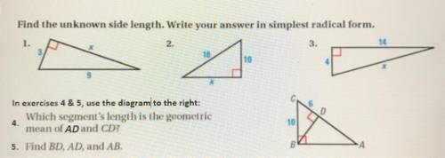 Find the unknown side length. Write your answer in simplest radical form.